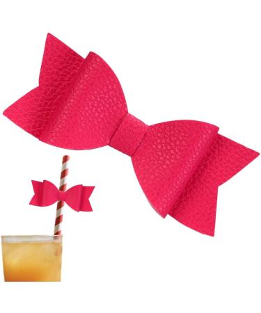 Straw Bow - Bow Cupcake Portable Straw Caps Decoration Cute Big Straw Decorations Bow s for Shakven Hot Pink - Buy Online on SooperMarket.com