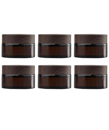 Tokincen 6 pieces amber glass 5ml of empty cans clear cremed box empty refillable container brown glass container with lid and liner style B 6PCS-5ML