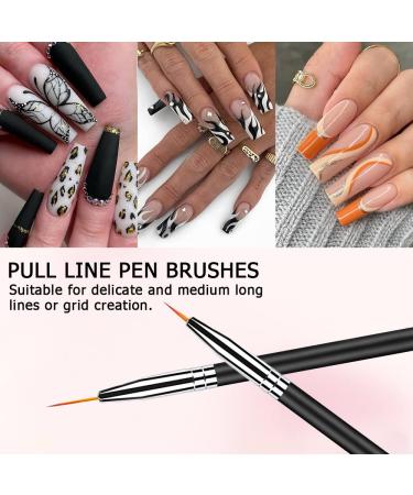 Lofuanna Nail Art Brush Set - 6pcs Double Ended Fine Liner & Dotting Pen Painting Tools for Salon & DIY Manicures - Buy Online on SooperMarket.com
