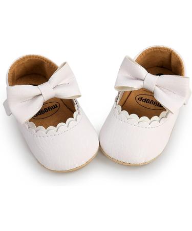RVROVIC Baby Girl Princess Mary Jane Moccasins | Soft Sole Toddler Shoes 6-12 Months - B White - Buy Online on SooperMarket.com