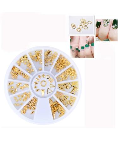 Frcolor 120 Pcs Rose Gold Nail Art Studs - 3D DIY Nail Charms & Decorations | Mixed Metallic Rivets & Shapes - Buy Online on SooperMarket.com