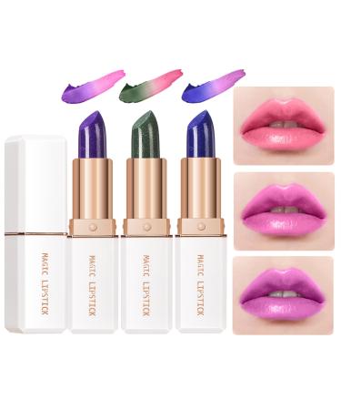 Skynest 3PCS Lip Balm Lipstick  Long Lasting Waterproof Magic Temperature Changing Colors Lip Balm For Women Lip Care Lip Gloss Makeup