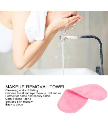 5pcs Coral Fleece Makeup Remover Towels - Reusable Microfiber Face Cloths for Home & Beauty Salon | Skin Friendly & Washable for Mascara Eyeliner Foundation Lipstick - Buy Online on SooperMarket.com