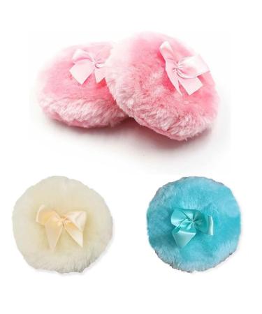 4pcs Large Fluffy Plush Body Puff Large Fluffy Powder Puff Talcum Powder Puff Ultra Soft Washable Reusable Ultra Soft Body Powder Puff Powder Puffs for Face Powder