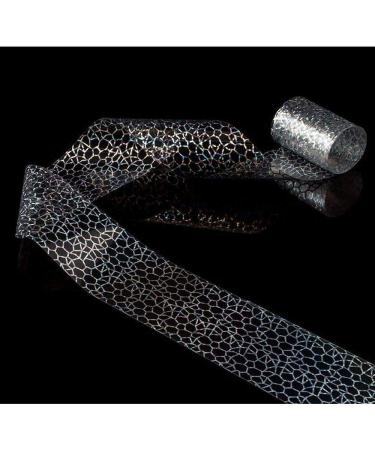 Nail art - nail foil - transfer foil - silver holo net/clear background - 1400-287