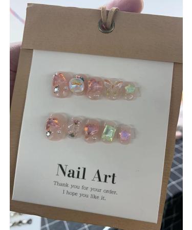 Handmade Nail Wearing Sweet Mocha Diamond Nail Fantasy Candy Nail Patch False Nail (Size : L) - Buy Online on SooperMarket.com