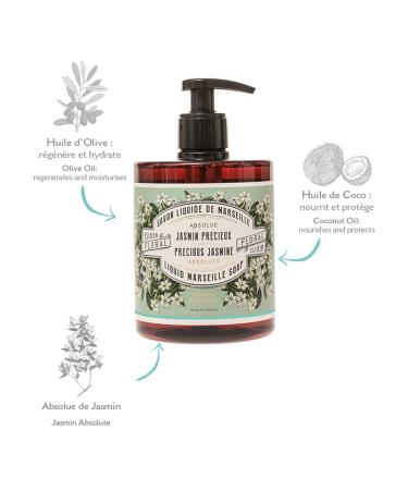 Panier des Sens Jasmine Foaming Liquid Marseille Soap Hand Wash - Made in France - 16.9 Fl.oz/500ml - Buy Online on SooperMarket.com