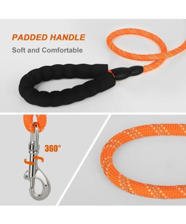 Orange 30M Nylon Reflective Dog Training Lead with Comfortable Handle - Ideal for Recall Training, Hiking, Camping, Walking - 100FT Long Line - Buy Online on SooperMarket.com