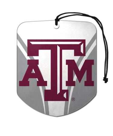 FANMATS 61635 NCAA Texas A&M Aggies Hanging Car Air Freshener, 2 Pack, Black Ice Scent, Odor Eliminator, Shield Design with Team Logo