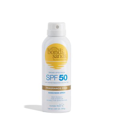 Bondi Sands Fragrance Free Sunscreen Aerosol Mist SPF 50 | Hydrating Broad Spectrum Protection, Sheer, Water Resistant, Reef Friendly* | 5.64 Oz/160 g