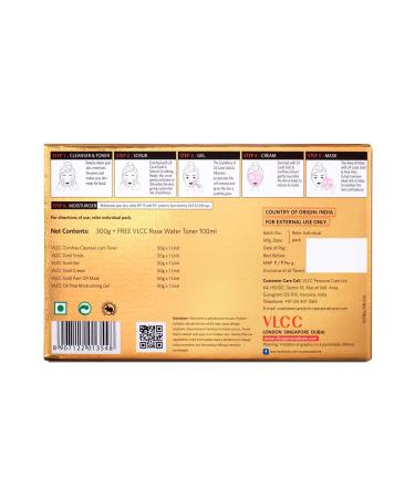 Buy VLCC Gold Facial Kit 300gm + FREE Rose Water Toner 100ml - Radiant Skin Care Online - Buy Online on SooperMarket.com