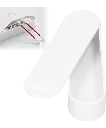 Gloglow Cotton Swab Box - Portable Mini Travel Container for Organizing Swabs | 5.3 x 1.4 x 0.9 Inches - White - Buy Online on SooperMarket.com