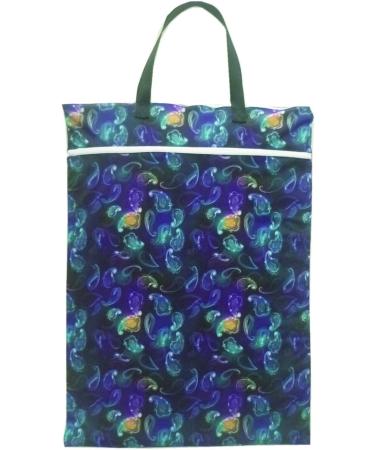 Large Hanging Wet/Dry Cloth Diaper Pail Bag for Reusable Diapers or Laundry (Ham Flower)