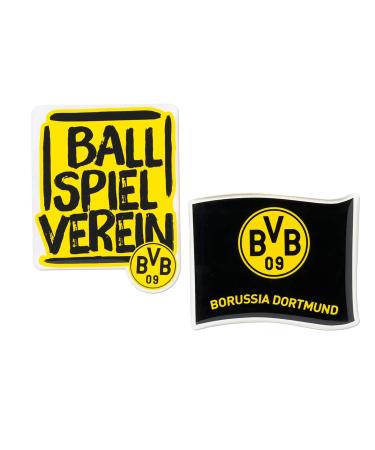 Borussia Dortmund Unisex Adult BVB Doming Stickers (Set of 2) Multicoloured One Size