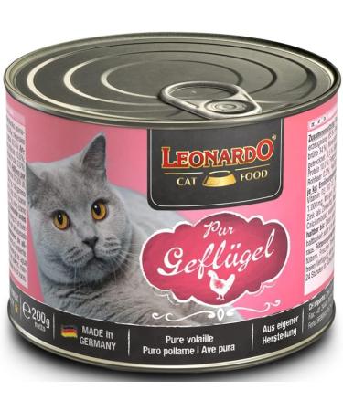 LEONARDO Grain-Free Wet Cat Food Pure Poultry 6x200g Cans - Complete & High-Quality Made in Germany - Buy Online on SooperMarket.com