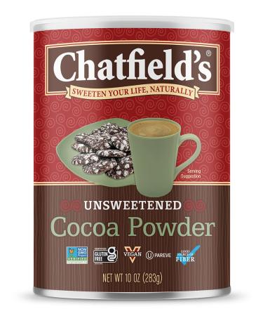 Chatfield's Cocoa Powder, Unsweetened, Vegan, Gluten-Free, 10 Ounce Canister, 1-Pack Cocoa Powder 10 Ounce (Pack of 1)