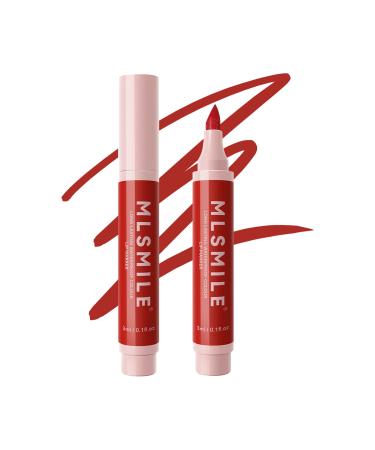 Red Lip Marker Lip Stain Long Lasting Waterproof Lip Liner Pencil Hydrating Transfer-proof Highly Pigmented Color Matte Lipstick Precise Liquid Lip Liner Lightweight Matte Finish (04# RED)