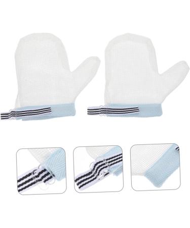 Healifty Children's Anti-Eating Gloves 2 Pairs | Thumb Protector Baby Hand Mittens | Finger Sleeves Nylon Baby Cot Blue x2pcs - Buy Online on SooperMarket.com