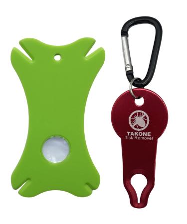 TAKONE Tick Tweezers Set Includes 1 Tick Card with Magnifying Glass and 1 Tick Remover Tick Card Tool Set for People Children Dogs and Cats