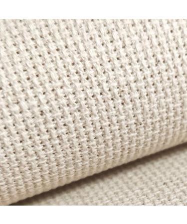 12" x 59" 18CT Counted Cotton Aida Cloth Cross Stitch Fabric (Natural Oatmeal)