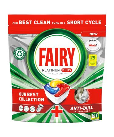 Fairy Platinum Plus All In One Dishwasher Tablets Lemon 29 Tablets 29 Count (Pack of 1)