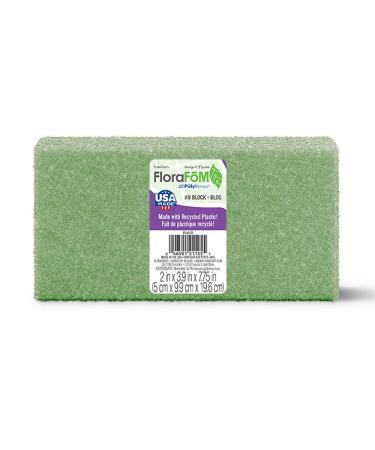 FloraCraft FloraFM Block 2 Inch x 3.9 Inch x 7.75 Inch Green 2 x 4 x 8"