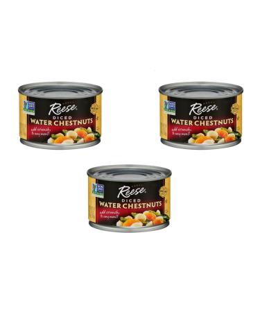 Reese's Water Chestnuts Diced 8 OZ (Pack of 3)