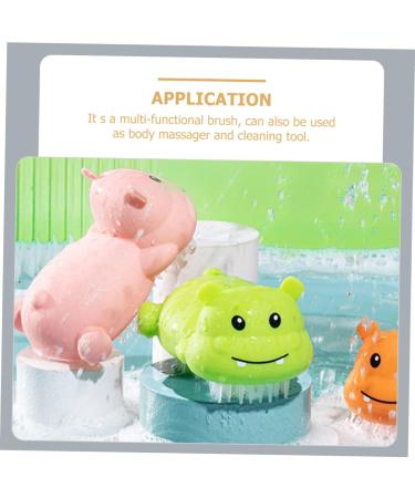 GAFOKI Baby Shampoo Brush - Infant Bath Body Scalp Teasing Massage Scrubber | Kids Shower Massager - Pink 10x6cm - Buy Online on SooperMarket.com