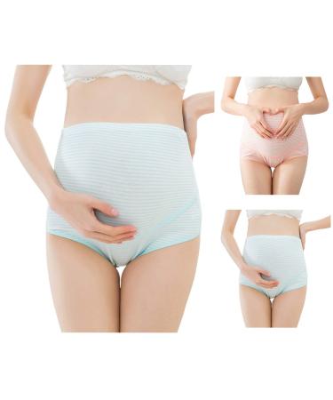 FEOYA Maternity Shorts Knickers High Elastic Cotton Safety Shorts Pants 2pcs L (110-132 lb) Brief Hohe Taille 005