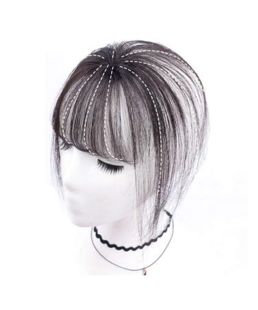 Invisible Human Hair Toppers For Women 3D Air Bangs Hair Topper Extension Invisible Seamless Thin Neat Air Bangs (A)