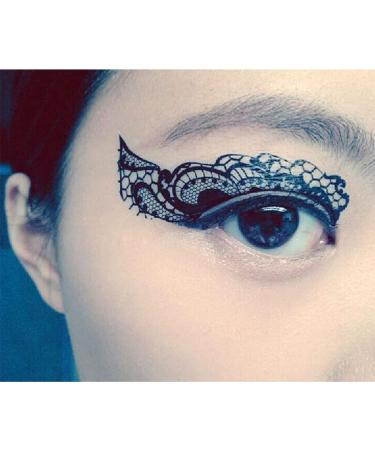 Eye Shadow Tattoo Sticker Makeup Transfer - Colorful Lace Party Stickers - 20pcs/10 Pairs - Buy Online on SooperMarket.com