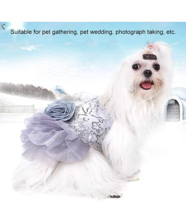Elegant Gray Sequin Dog Dress - Small Pet Tutu Costume for Weddings & Special Occasions - Buy Online on SooperMarket.com
