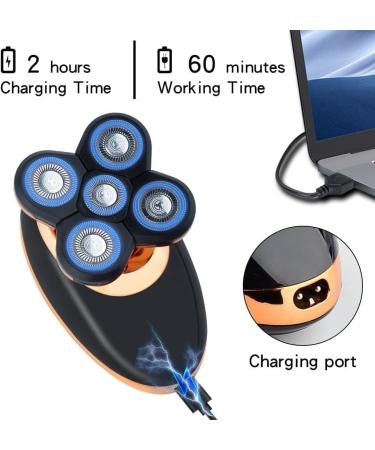 GeRRiT 5 in 1 Electric Razor for Men - Portable USB Rechargeable Shaver Waterproof Bald Razor & Beard Trimmer - International Shipping Available - Buy Online on SooperMarket.com