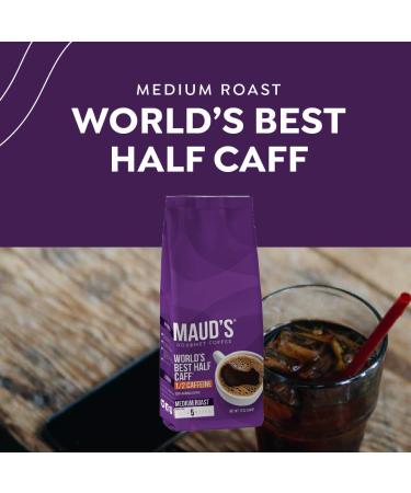 Maud's World's Best Half Caff Ground Coffee - 10oz Bags | 100% Arabica Medium Roast | Solar Energy Produced | California Roasted | Decaf Blend | 1 Pack - Buy Online on SooperMarket.com