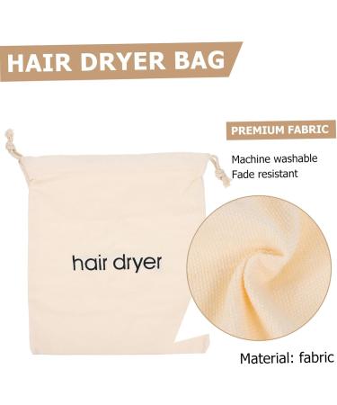 Premium Drawstring Hair Dryer Bag - Travel Cosmetic Organizer Silicone Case Essential Room Supply - 33x30cm Beige - Buy Online on SooperMarket.com