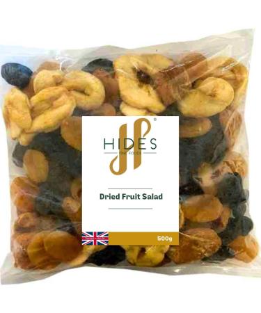 Hides Fine Foods - Dried Fruit Salad 500g - Suitable for Vegetarians - GMO Free - Snacking - Healthy Snack - Ideal for Breakfasts - Packed Full of Flavour 500 g (Pack of 1)