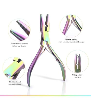 EHDIS Hair Extensions Tools Kit - Stainless Steel Pliers for Hair Apply&Remove Micro Ring Loop and Loop Needle Threader Tool for Micro Rings Nano beads Styling Accessories Colour - Buy Online on SooperMarket.com