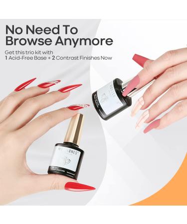 Modelones 10ml Matte Top Coat Base Coat 3Pcs Set - No Wipe, Long Lasting, High Gloss Shine and Matte Effects | DIY Gel Nail Polish at Home - Buy Online on SooperMarket.com