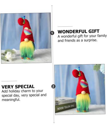 Cabilock 2pcs Heart Doll Party Figurine Delicate Office Lovely Rainbow Adorable Gnome Colorful Colorfulx2pcs 37x12.5cmx2pcs - Buy Online on SooperMarket.com