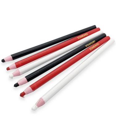 Yoliko Sewing Mark Pencil 6PCS - White/Black/Red - Invisible Erasable Fabric Pencils - For Leather Cut Marks - Student Drawing Tailor Marks - Buy Online on SooperMarket.com