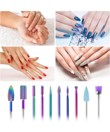 10 Pieces Nail Drill Bits Set Electric Nail Drill Kit Diamond Cuticle Drill Bits Acrylic Nail File Bits Nail Art Tools for Manicure Pedicure Home Salon Use - Buy Online on SooperMarket.com