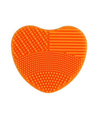 Cosmetic Brush Cleaner Silicone Makeup Brush Cleaning Mat Cleaning Make up Brush for(Orange)