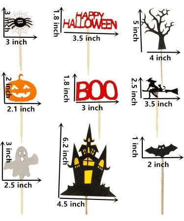 Halloween Cake Topper Set - Haunted House, Ghost, Pumpkin Cupcake Decorations for Wizard, Ghost, Spider Party - Buy Online on SooperMarket.com