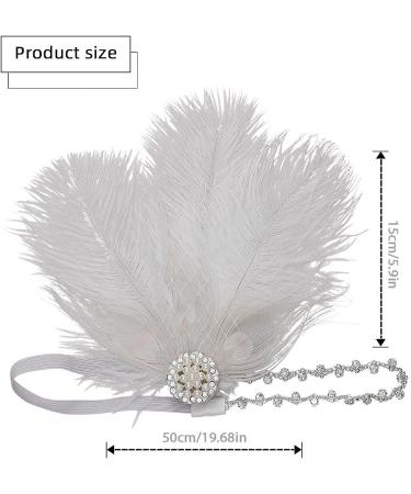 GENBREE 1920s White Gatsby Flapper Headband with Feather and Rhinestone - Perfect Prom Party Hair Accessory for Women and Girls - Buy Online on SooperMarket.com