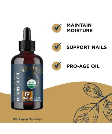 Certified Organic Rosemary & Moringa Oils - USDA Essential Oil for Hair, Skin & Nails - Aromatherapy with Cold Pressed Virgin Moringa Oil - Buy Online on SooperMarket.com