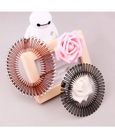 6PCS Women's Fashion Stretch Flexible Hair Combs Headband Set - Flexible Comb Teeth Hair Clips Hoop - Buy Online on SooperMarket.com