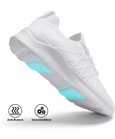 Buy ZDFQLGV Women's White Sports Shoes - Comfortable Slip-On Tennis Running & Hiking Footwear | Light & Breathable Fitness Shoes - EU 38 - Buy Online on SooperMarket.com