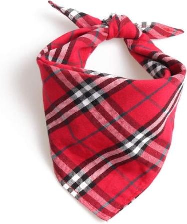 UANOU Dog Bandanas - Triangle Bibs Cotton Scarf in Red Plaid for Small & Medium Puppies | Pet Supplies - Buy Online on SooperMarket.com