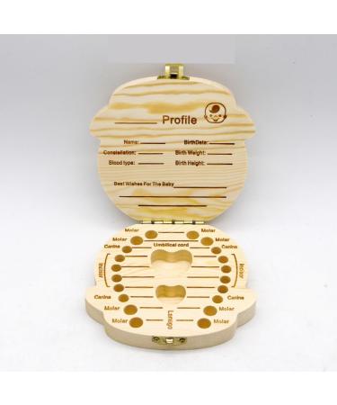 JZK Wooden Baby Milk Teeth Storage Keepsake Box - Baby Tooth Holder for 4-12 Years - Ideal Birthday or Christening Gift for Boys - Beige - Buy Online on SooperMarket.com