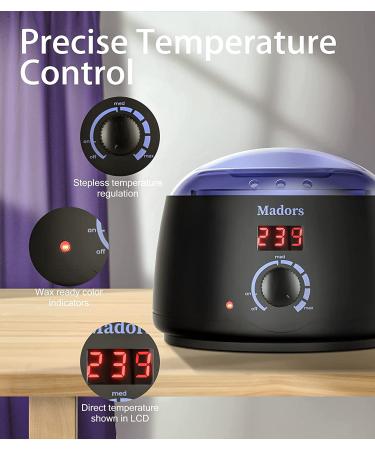 Madors Waxing Kit with LCD Display Temperature Control and 5 Hard Wax Beads - Purple - Buy Online on SooperMarket.com